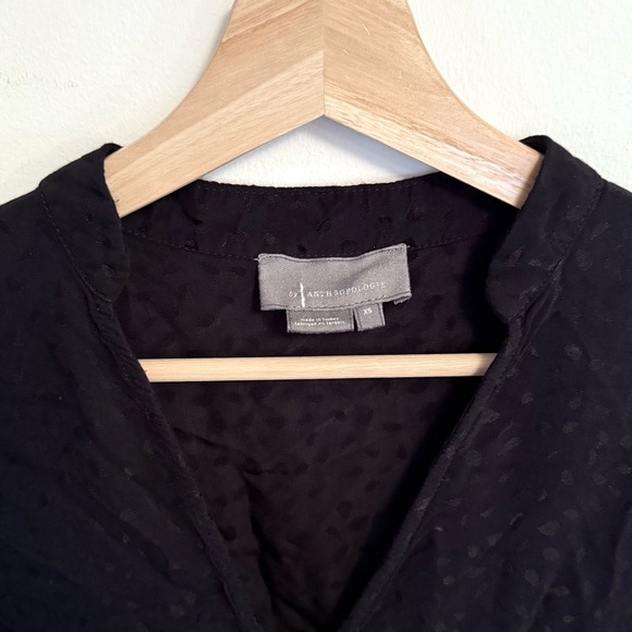 Anthropologie Stacey Shimmer Black Tiered Tunic Dress XS - Picture 4 of 5